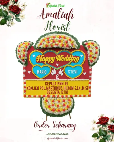 Karangan Papan Bunga Pernikahan di Daseh
